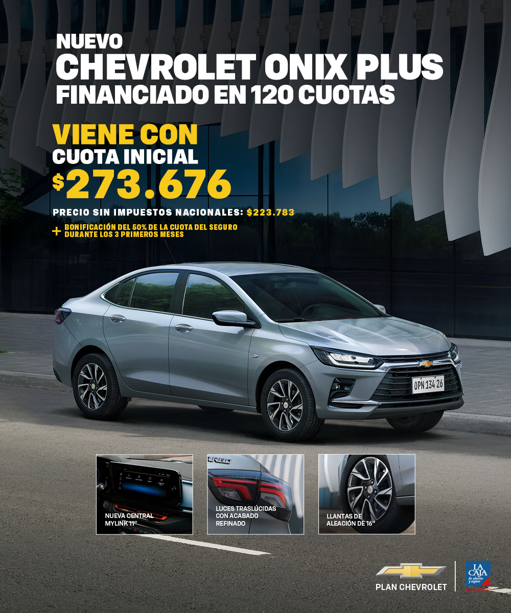 Chevrolet Onix Plus financiado en 120 cuotas