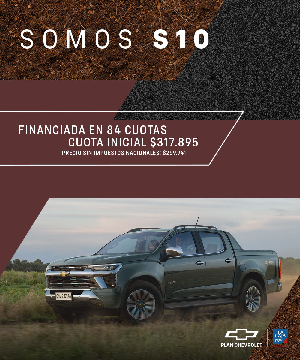 Accedé a tu Chevrolet S10 financiada en 84 cuotas